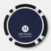 Klassieke Gepersonaliseerde Groomsmen Monogram en  Poker Chips (Achterkant)
