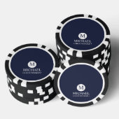 Klassieke Gepersonaliseerde Groomsmen Monogram en  Poker Chips (Opstapeling)