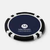 Klassieke Gepersonaliseerde Groomsmen Monogram en  Poker Chips (Enkel)