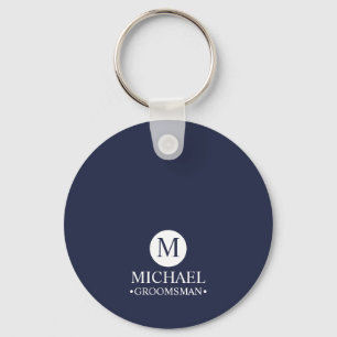 Klassieke Gepersonaliseerde Groomsmen Monogram en  Sleutelhanger