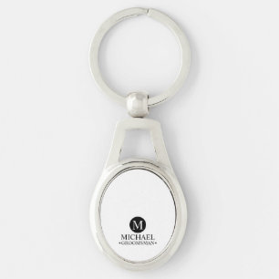 Klassieke Gepersonaliseerde Groomsmen Monogram en  Sleutelhanger