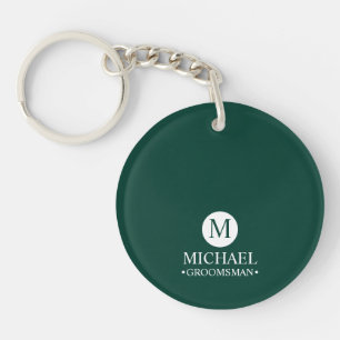 Klassieke Gepersonaliseerde Groomsmen Monogram en  Sleutelhanger