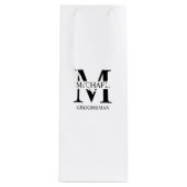 Klassieke Gepersonaliseerde Groomsmen Monogram en  Wijn Cadeautas (Voorkant)