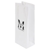 Klassieke Gepersonaliseerde Groomsmen Monogram en  Wijn Cadeautas (Voorkant Gekanteld)