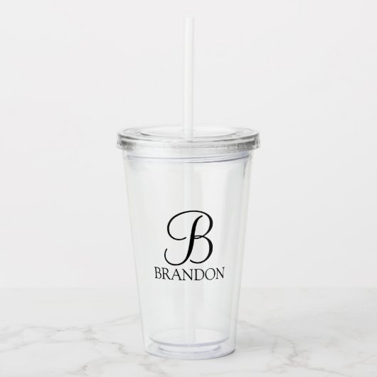 Klassieke Gepersonaliseerde het Monogram van het M Acryl Drinkbeker (Voorkant)