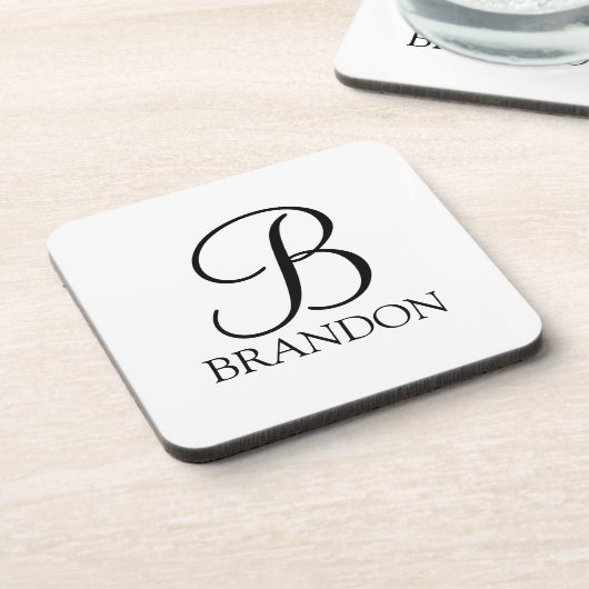 Klassieke Gepersonaliseerde het Monogram van het M Bier Onderzetter (Linkerzijde)