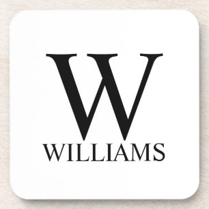 Klassieke gepersonaliseerde monogram en naam drank bier onderzetter