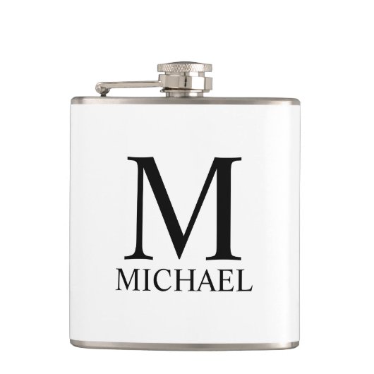 Klassieke gepersonaliseerde monogram- en naamflesj heupfles (Voorkant)