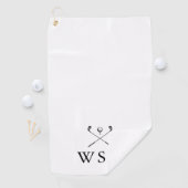 Klassieke gepersonaliseerde Monogram Golfclubs Golfhanddoek (Insitu)