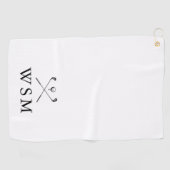 Klassieke gepersonaliseerde Monogram Golfclubs Golfhanddoek (Horizontaal)
