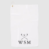 Klassieke gepersonaliseerde Monogram Golfclubs Golfhanddoek (Voorkant)
