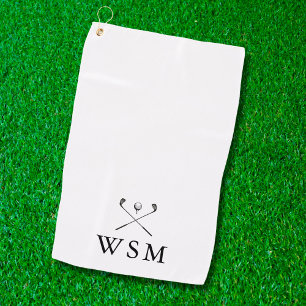 Klassieke gepersonaliseerde monogram golfclubs golfhanddoek