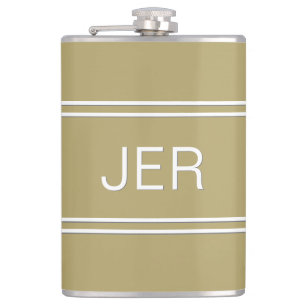 Klassieke gepersonaliseerde monogram initiaal dran heupfles