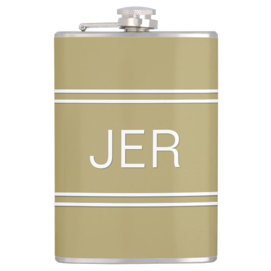 Klassieke gepersonaliseerde monogram initiaal dran heupfles (Voorkant)
