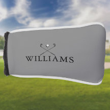Klassieke gepersonaliseerde naam golfclubs grijs