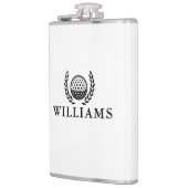 Klassieke gepersonaliseerde naam monogram golfbal heupfles (Links)