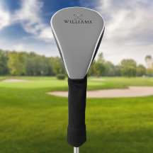 Klassieke gepersonaliseerde naamgolfclubs grijs