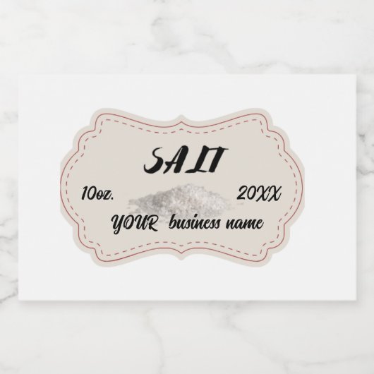 Klassieke gepersonaliseerde ronde vlees label zout voedselcontainer etiket (Enkel label)
