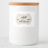 Klassieke gepersonaliseerde ronde vlees label zout voedselcontainer etiket (Voorkant)