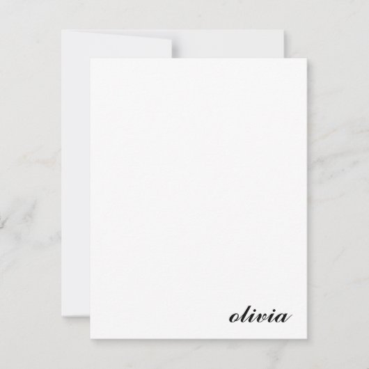 Klassieke gepersonaliseerde scriptnaam Minimalist  Notitiekaartje (Voorkant)
