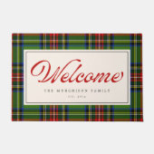 Klassieke Geplakte Retro Script Vakantie Rood en G Deurmat (Voorkant)