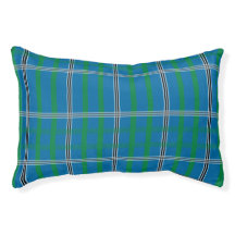 Klassieke geruite blauwe groene hondendeken