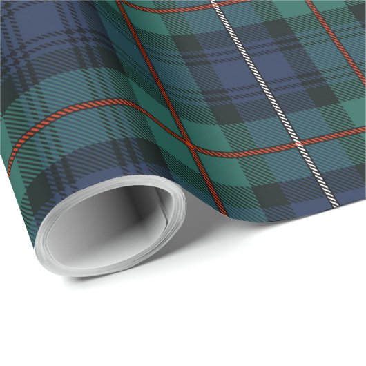 Klassieke geruite clan Robertson Green Tartan Cadeaupapier (Rol Hoek)