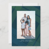 Klassieke geruite eenvoudige verticale kerstfoto feestdagenkaart (Voorkant)