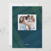 Klassieke geruite eenvoudige verticale kerstfoto feestdagenkaart (Achterkant)