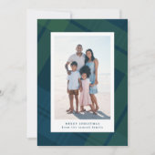 Klassieke geruite eenvoudige verticale kerstfoto feestdagenkaart (Voorkant)