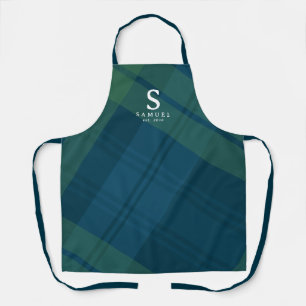 Klassieke geruite elegante gepersonaliseerde vakan schort