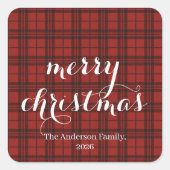 Klassieke geruite Kerst sticker -  (Voorkant)
