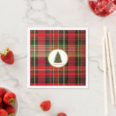 Klassieke geruite kerstboom rood en groen servet (Insitu)