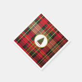 Klassieke geruite kerstboom rood en groen servet (Hoek)