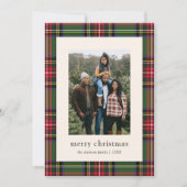 Klassieke geruite kerstkaart met vier foto's (Voorkant)