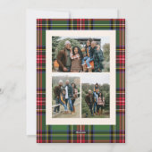Klassieke geruite kerstkaart met vier foto's (Achterkant)