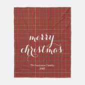 Klassieke geruite Kerstmis Festive - Fleece Deken (Voorkant)