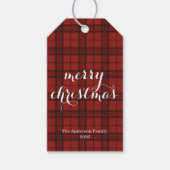 Klassieke geruite Kerstmis Sfeervol -  Cadeaulabel (Voorkant)