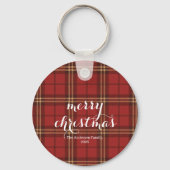 Klassieke geruite Kerstmis Sfeervol - Sleutelhanger (Achterkant)