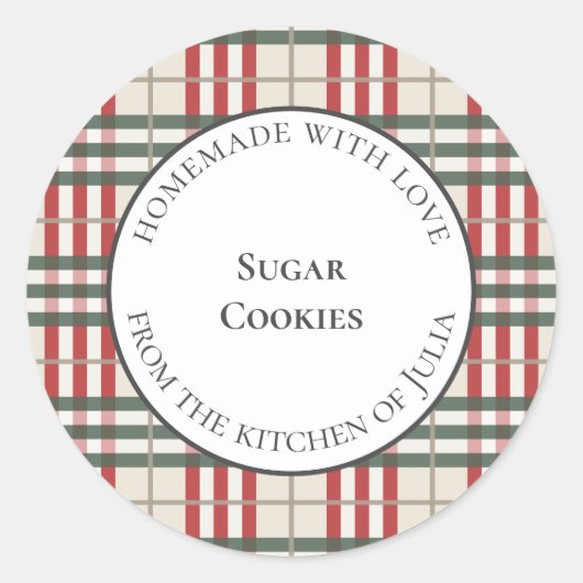 Klassieke geruite voedsel labels voor zelfgemaakte (Voorkant)