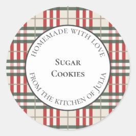 Klassieke geruite voedsel labels voor zelfgemaakte