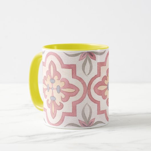 Klassieke geschenk tegel stelt mam lievelingsroze  mok (Voorkant links)