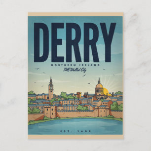 Klassieke geschenken en souvenirs uit Derry Noord- Briefkaart