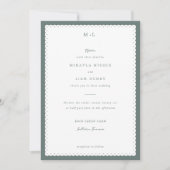 Klassieke geschulpte rand bruiloft uitnodiging (Voorkant)