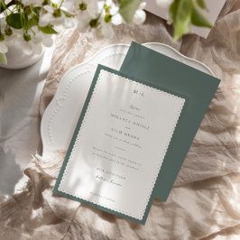 Klassieke geschulpte rand bruiloft uitnodiging