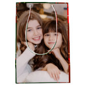 Klassieke gespeelde twee foto kerst medium cadeauzakje (Voorkant)