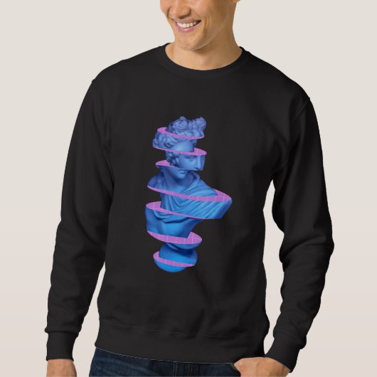 Klassieke gespleten beeld Funny Vaporwave Statue M Trui (Voorkant)