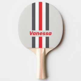 Klassieke gespleten vleugelpunt penstreep met naam tafeltennisbatje