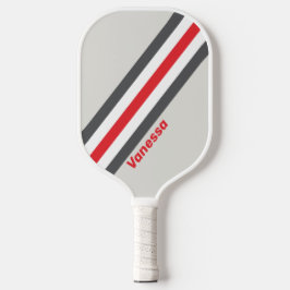 Klassieke gespleten wingtip strepen met naam pickleball paddle