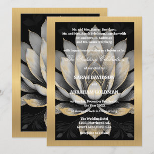 Klassieke gesplitste ouders huwelijksuitnodigingen kaart